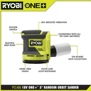 18V ONE+ 5" RANDOM ORBIT SANDER PCL 406