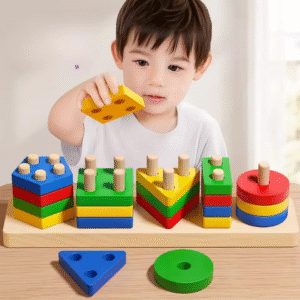 Montessori Wooden Sorting Stacking Toys Puzzle for Toddlers and Kids Preschool Fine Motor Skill Toy for 1 Years