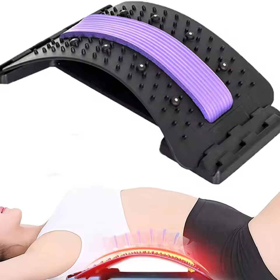 Back Stretcher Multi-Level Adjustable Massager Waist Neck Fitness Lumbar Cervical Spine Cervical Spine Support Massager Lying - Image 2