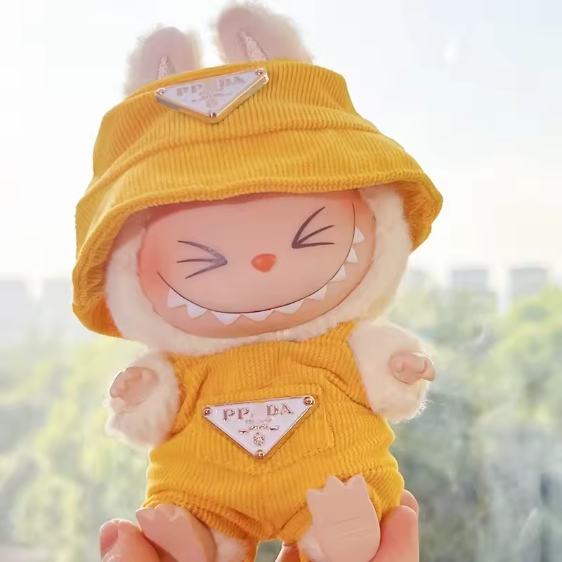 Labubu Corduroy Mini Doll Clothing Set Toys Cute Hats Clothes Shoes Vinyl Doll Accessories Training Sitting Party Games Toys - Image 3