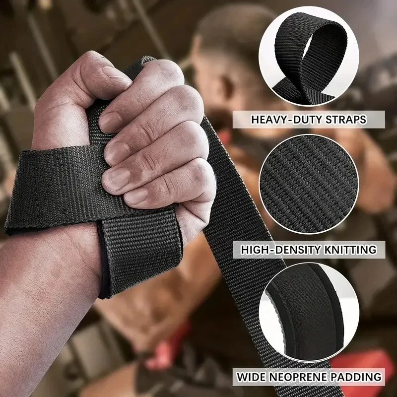 2PCS Weightlifting Straps Lifting Wrist Straps Strength Training Deadlifts Crossfit Hand Grips Wrist Support - Image 4