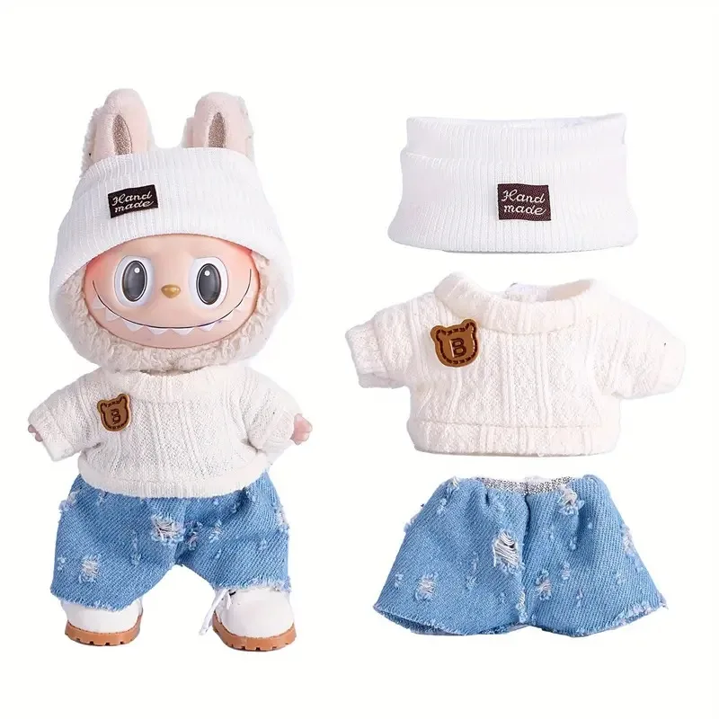 Doll Sweater Pants Shoes set For labubu Clothes 17 cm Doll Accessories,Toys For Girls,Christmas Festival Birthday Present q - Image 3