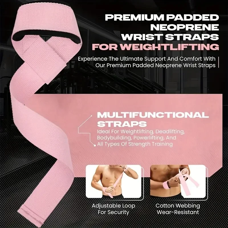 2PCS Weightlifting Straps Lifting Wrist Straps Strength Training Deadlifts Crossfit Hand Grips Wrist Support - Image 6