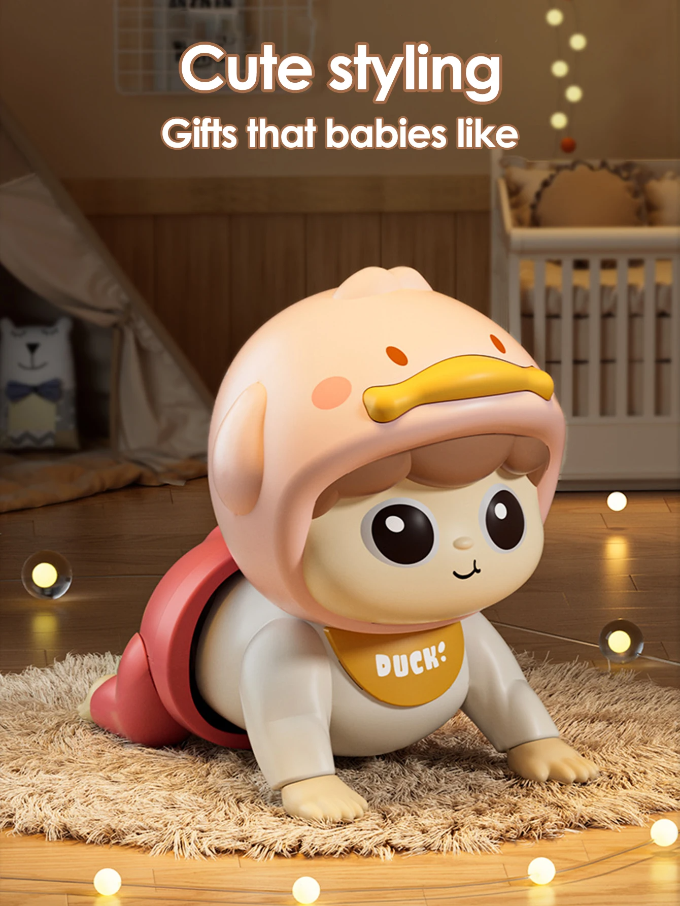 1 crawling doll baby toy with music, aged 0-1, learning crawling guidance and head up training - Image 4