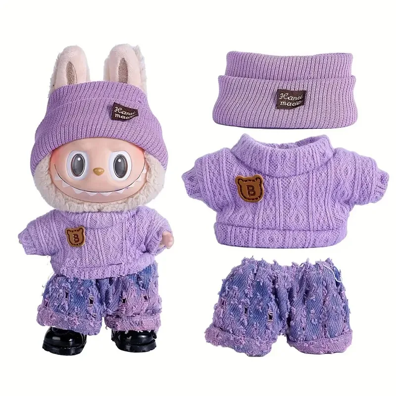 Doll Sweater Pants Shoes set For labubu Clothes 17 cm Doll Accessories,Toys For Girls,Christmas Festival Birthday Present q - Image 5