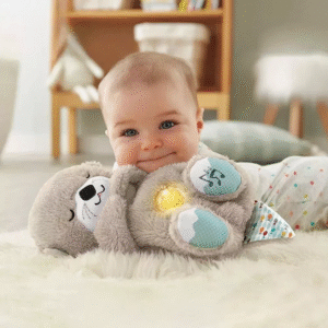 Baby Breathing Bear Soothing Otter Plush Doll Toy Kids Music Sleeping Companion