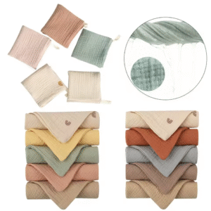 5pcs Baby Saliva Soft Absorbent Gauze Cotton Burp Cloth Kindergarten Handkerchief Newborn Washcloth Nursing Towel
